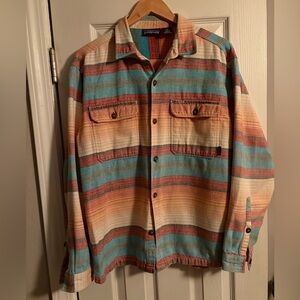 Patagonia Men's Striped Shirt Jacket “Shacket” - Blue, Orange, Cream